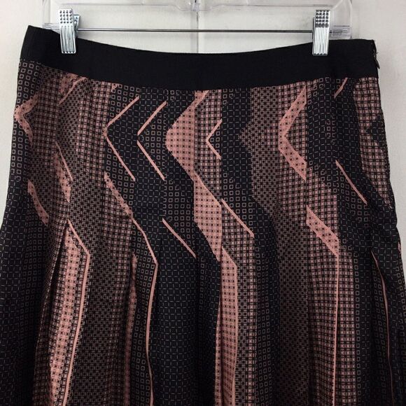 Elie Tahari Silk A-line Skirt, Pink & Black, Size 8 - Picture 3 of 9